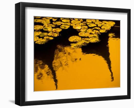 Lily Pond and Temple Reflection in Humble Administrators Garden, Suzhou, Jiangsu, China-Walter Bibikow-Framed Photographic Print