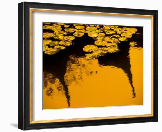 Lily Pond and Temple Reflection in Humble Administrators Garden, Suzhou, Jiangsu, China-Walter Bibikow-Framed Photographic Print