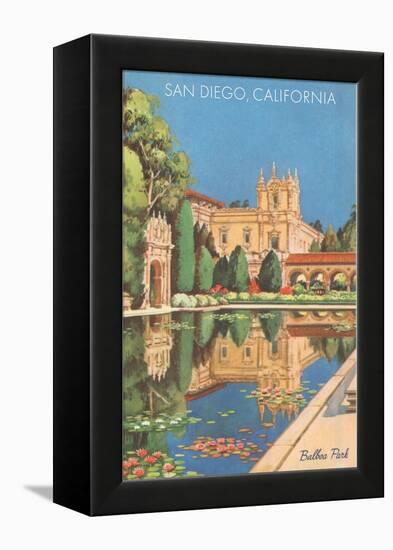 Lily Pond in Balboa Park, San Diego, California-null-Framed Stretched Canvas