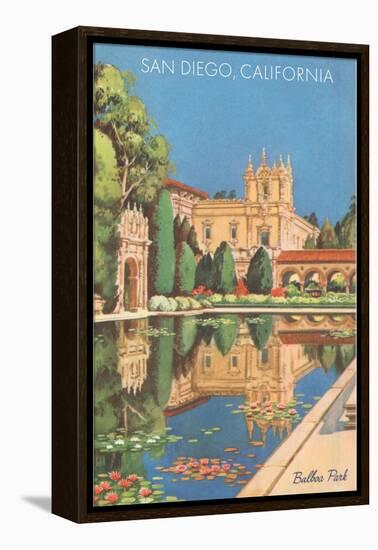 Lily Pond in Balboa Park, San Diego, California-null-Framed Stretched Canvas