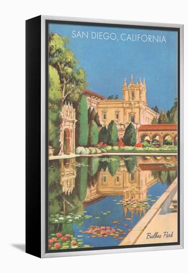 Lily Pond in Balboa Park, San Diego, California-null-Framed Stretched Canvas