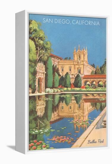 Lily Pond in Balboa Park, San Diego, California-null-Framed Stretched Canvas