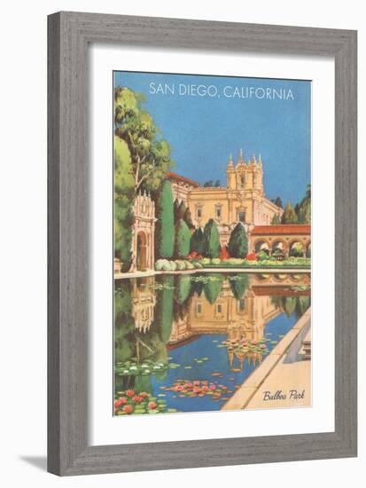 Lily Pond in Balboa Park, San Diego, California-null-Framed Premium Giclee Print