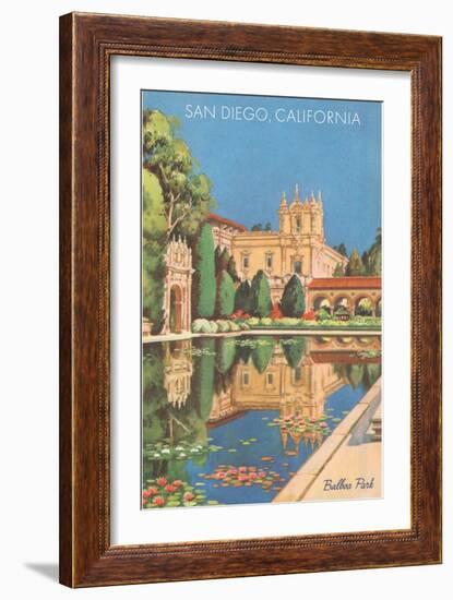 Lily Pond in Balboa Park, San Diego, California-null-Framed Premium Giclee Print