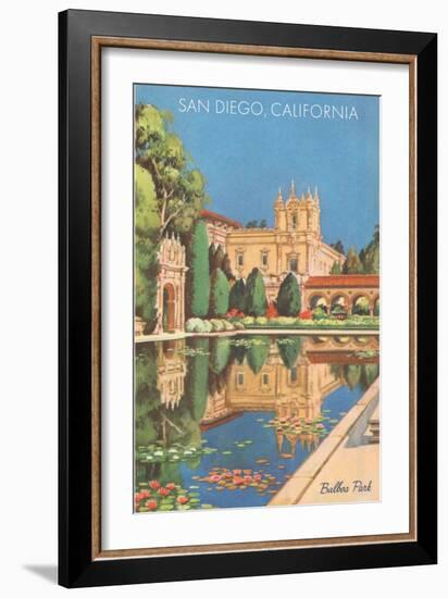 Lily Pond in Balboa Park, San Diego, California-null-Framed Premium Giclee Print