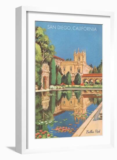 Lily Pond in Balboa Park, San Diego, California-null-Framed Premium Giclee Print