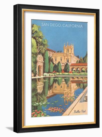 Lily Pond in Balboa Park, San Diego, California-null-Framed Premium Giclee Print