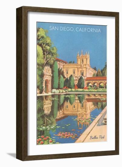 Lily Pond in Balboa Park, San Diego, California-null-Framed Art Print