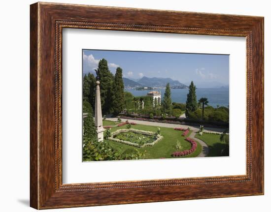 Lily pond, Isola Bella, Borromean Islands, Stresa, Lake Maggiore, Italian Lakes, Piedmont, Italy, E-James Emmerson-Framed Photographic Print
