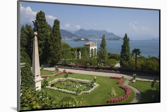 Lily pond, Isola Bella, Borromean Islands, Stresa, Lake Maggiore, Italian Lakes, Piedmont, Italy, E-James Emmerson-Mounted Photographic Print