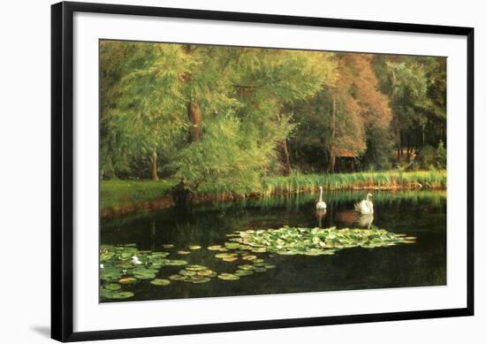 Lily Pond, Shudbrook, Near Lincoln-null-Framed Art Print