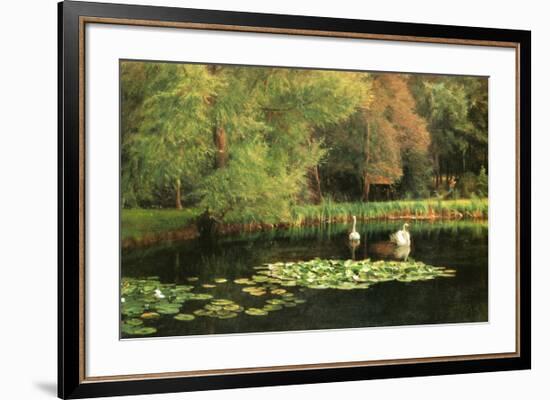 Lily Pond, Shudbrook, Near Lincoln-null-Framed Art Print