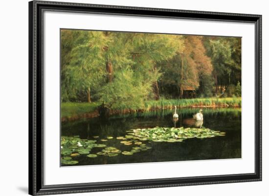 Lily Pond, Shudbrook, Near Lincoln-null-Framed Art Print