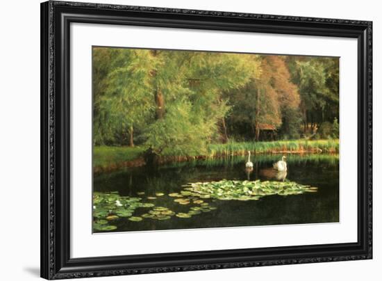 Lily Pond, Shudbrook, Near Lincoln-null-Framed Art Print