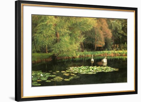 Lily Pond, Shudbrook, Near Lincoln-null-Framed Art Print