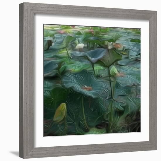 Lily Pond1, 2021, (digital)-Scott J. Davis-Framed Giclee Print