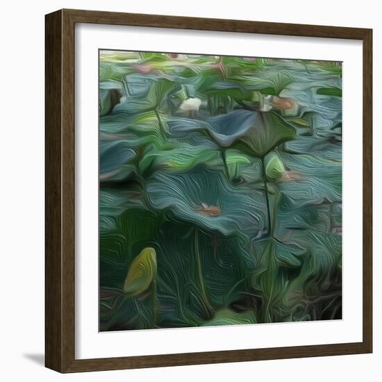 Lily Pond1, 2021, (digital)-Scott J. Davis-Framed Giclee Print