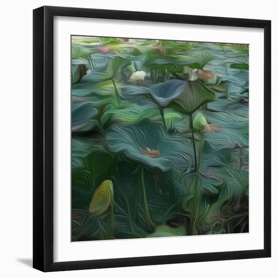 Lily Pond1, 2021, (digital)-Scott J. Davis-Framed Giclee Print