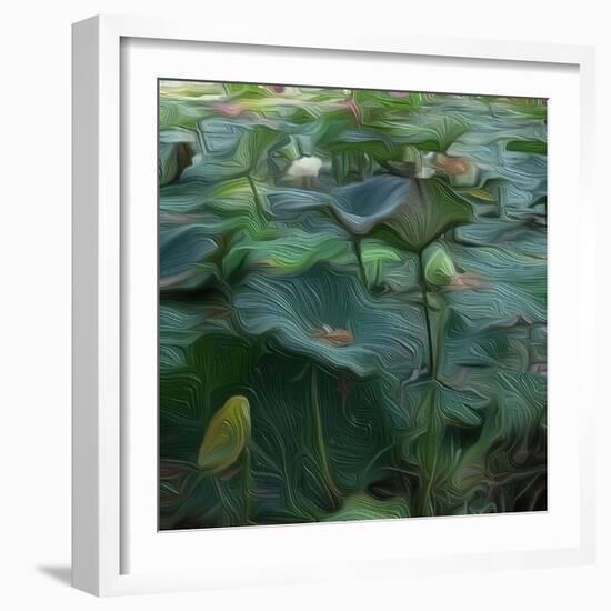 Lily Pond1, 2021, (digital)-Scott J. Davis-Framed Giclee Print