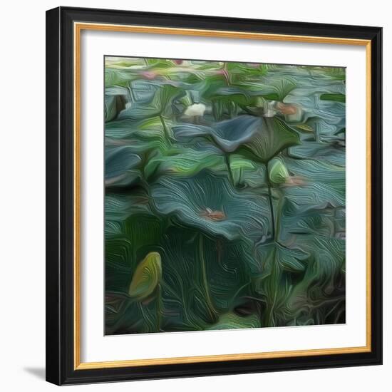 Lily Pond1, 2021, (digital)-Scott J. Davis-Framed Giclee Print