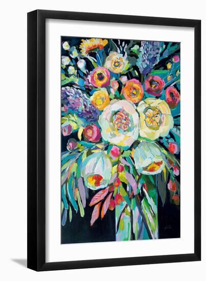 Lilys Bouquet Black-Jeanette Vertentes-Framed Art Print