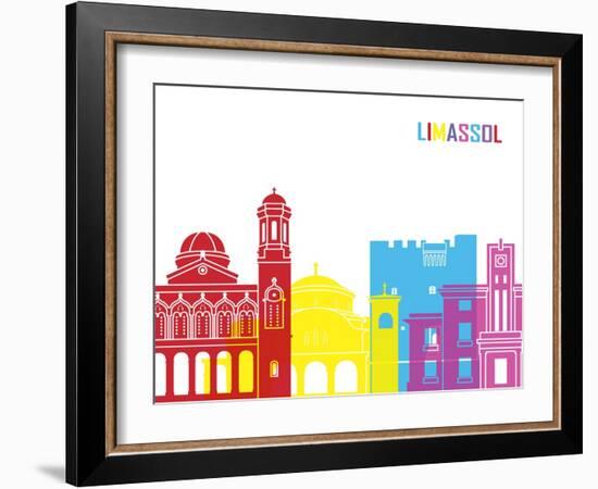 Limassol Skyline Pop-paulrommer-Framed Art Print