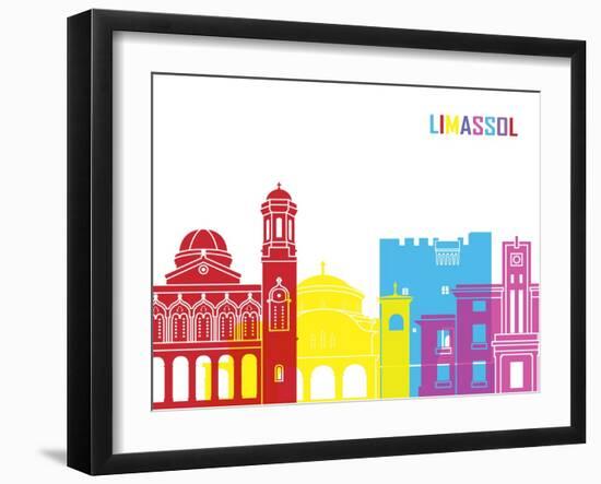 Limassol Skyline Pop-paulrommer-Framed Art Print