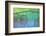 Lime Green and Blue Stained Glass-Cora Niele-Framed Photographic Print