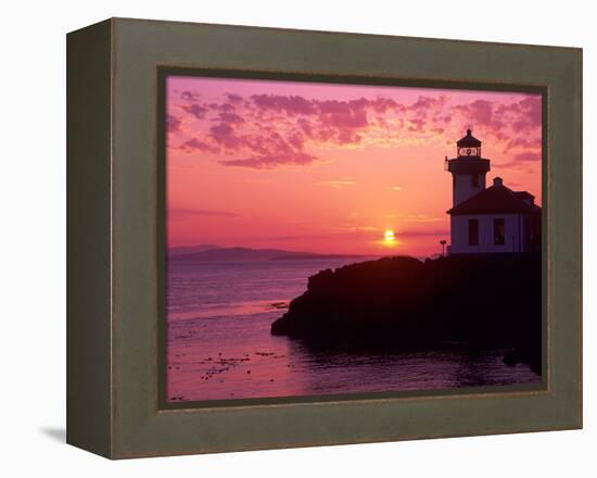 Lime Kiln Lighthouse, Entrance to Haro Strait, San Juan Island, Washington, USA-Jamie & Judy Wild-Framed Premier Image Canvas