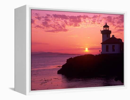 Lime Kiln Lighthouse, Entrance to Haro Strait, San Juan Island, Washington, USA-Jamie & Judy Wild-Framed Premier Image Canvas