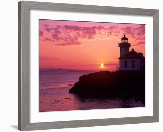 Lime Kiln Lighthouse, Entrance to Haro Strait, San Juan Island, Washington, USA-Jamie & Judy Wild-Framed Photographic Print