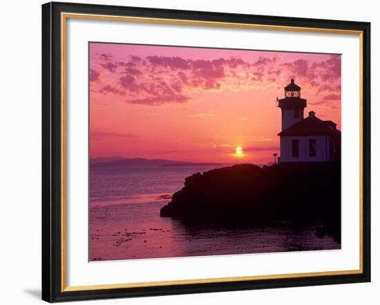 Lime Kiln Lighthouse, Entrance to Haro Strait, San Juan Island, Washington, USA-Jamie & Judy Wild-Framed Photographic Print