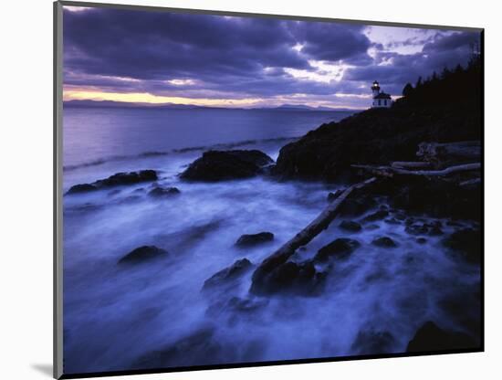 Lime Liln Lighthouse at dusk, Lime Liln State Park, San Juan Island, Washington, USA-Charles Gurche-Mounted Photographic Print