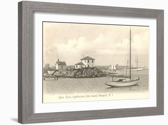 Lime Rock Lighthouse, Newport, Rhode Island-null-Framed Art Print