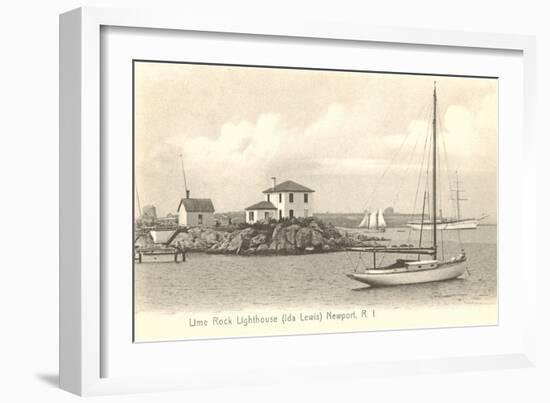 Lime Rock Lighthouse, Newport, Rhode Island-null-Framed Art Print
