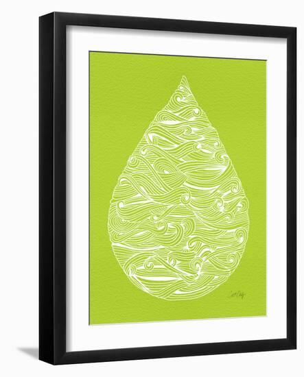 Lime Water Drop-Cat Coquillette-Framed Giclee Print