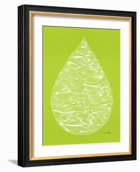 Lime Water Drop-Cat Coquillette-Framed Giclee Print