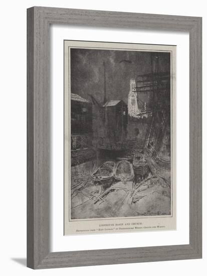 Limehouse Basin and Church-Joseph Pennell-Framed Giclee Print