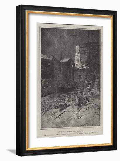 Limehouse Basin and Church-Joseph Pennell-Framed Giclee Print