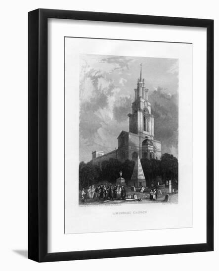 Limehouse Church, London, 19th Century-J Woods-Framed Giclee Print