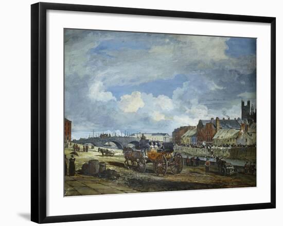 Limerick: Charlotte Quay and George's Quay, Matthew Bridge and the Customs House-William Turner Lond-Framed Giclee Print