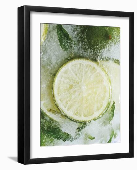 Limes in Block of Ice-Dieter Heinemann-Framed Photographic Print