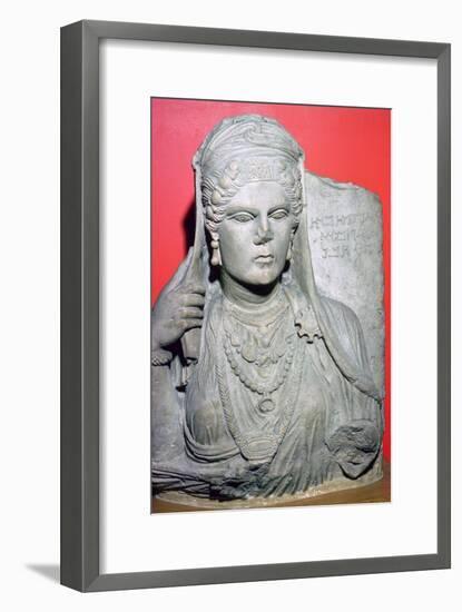 Limestone bust of Aqmat, daughter of Hagago, Palmyra, Syria, c100-c150. Artist: Unknown-Unknown-Framed Giclee Print
