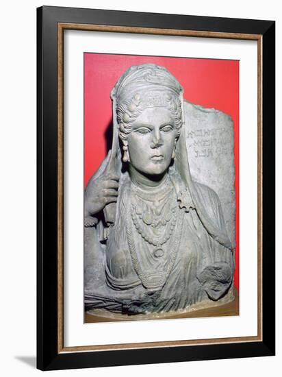 Limestone bust of Aqmat, daughter of Hagago, Palmyra, Syria, c100-c150. Artist: Unknown-Unknown-Framed Giclee Print