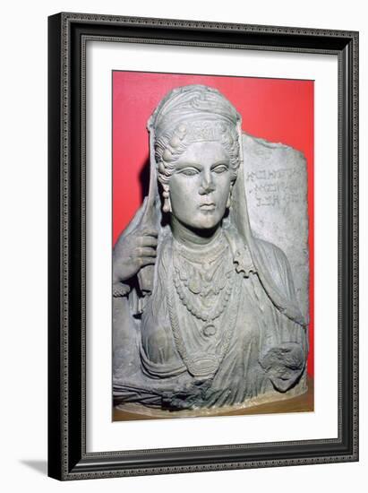 Limestone bust of Aqmat, daughter of Hagago, Palmyra, Syria, c100-c150. Artist: Unknown-Unknown-Framed Giclee Print