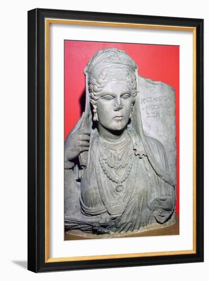 Limestone bust of Aqmat, daughter of Hagago, Palmyra, Syria, c100-c150. Artist: Unknown-Unknown-Framed Giclee Print