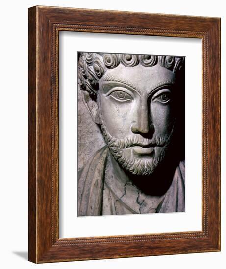 Limestone bust of Hairan, son of Marion from Palmyra, Syria, c150-200. Artist: Unknown-Unknown-Framed Giclee Print