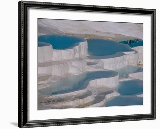 Limestone Hot Springs and Reflection of Tourists, Cotton Castle, Pamukkale, Turkey-Cindy Miller Hopkins-Framed Photographic Print