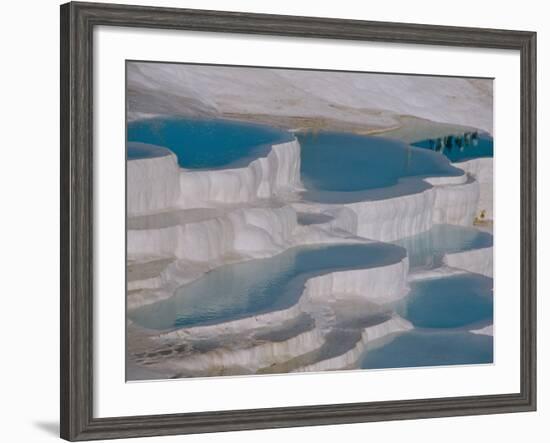Limestone Hot Springs and Reflection of Tourists, Cotton Castle, Pamukkale, Turkey-Cindy Miller Hopkins-Framed Photographic Print
