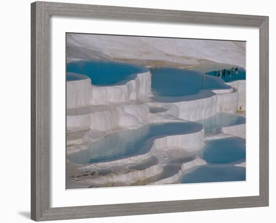 Limestone Hot Springs and Reflection of Tourists, Cotton Castle, Pamukkale, Turkey-Cindy Miller Hopkins-Framed Photographic Print